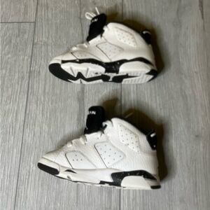 TODDLER BABY NIKE AIR JORDAN 6 RETRO (TD) WHITE/ OREO BLACK (DV3606 112)  7C